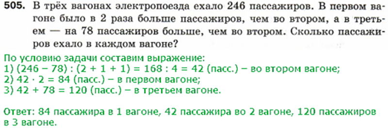 В вагоне электропоезда ехали. Математика 5 класс Мерзляк 506. Математика 5 класс Мерзляк задачи. В первом вагоне электропоезда ехало в 3 раза. В трех вагонов электропоезда ехало 246.