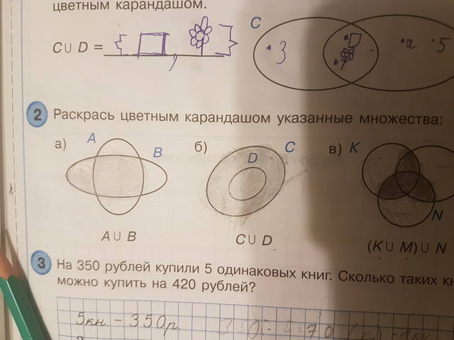 Раскрась на диаграммах указанные множества