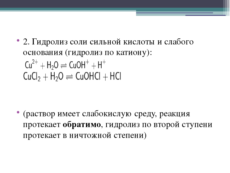 Презентация 11 класс химия гидролиз солей