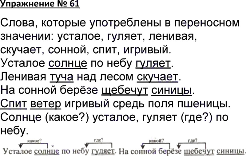 Русский язык 1 класс стр 61уп9